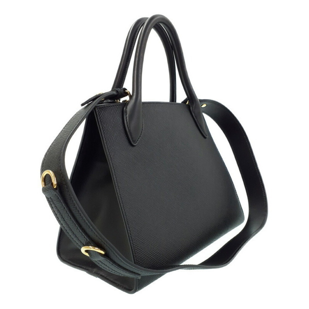 PRADA Monochrome Saffiano Leather Bag Leather Black - Picture 2 of 9
